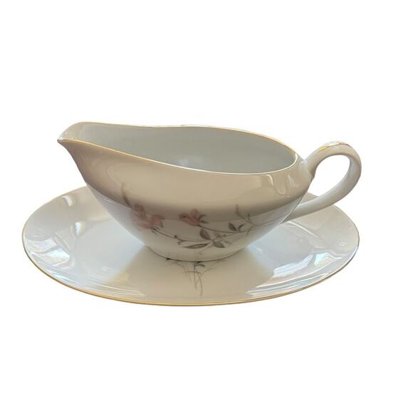 Wentworth Desire Pattern 8906 Gravy Boat Underplate Fine China Floral Japan - Picture 2 of 5